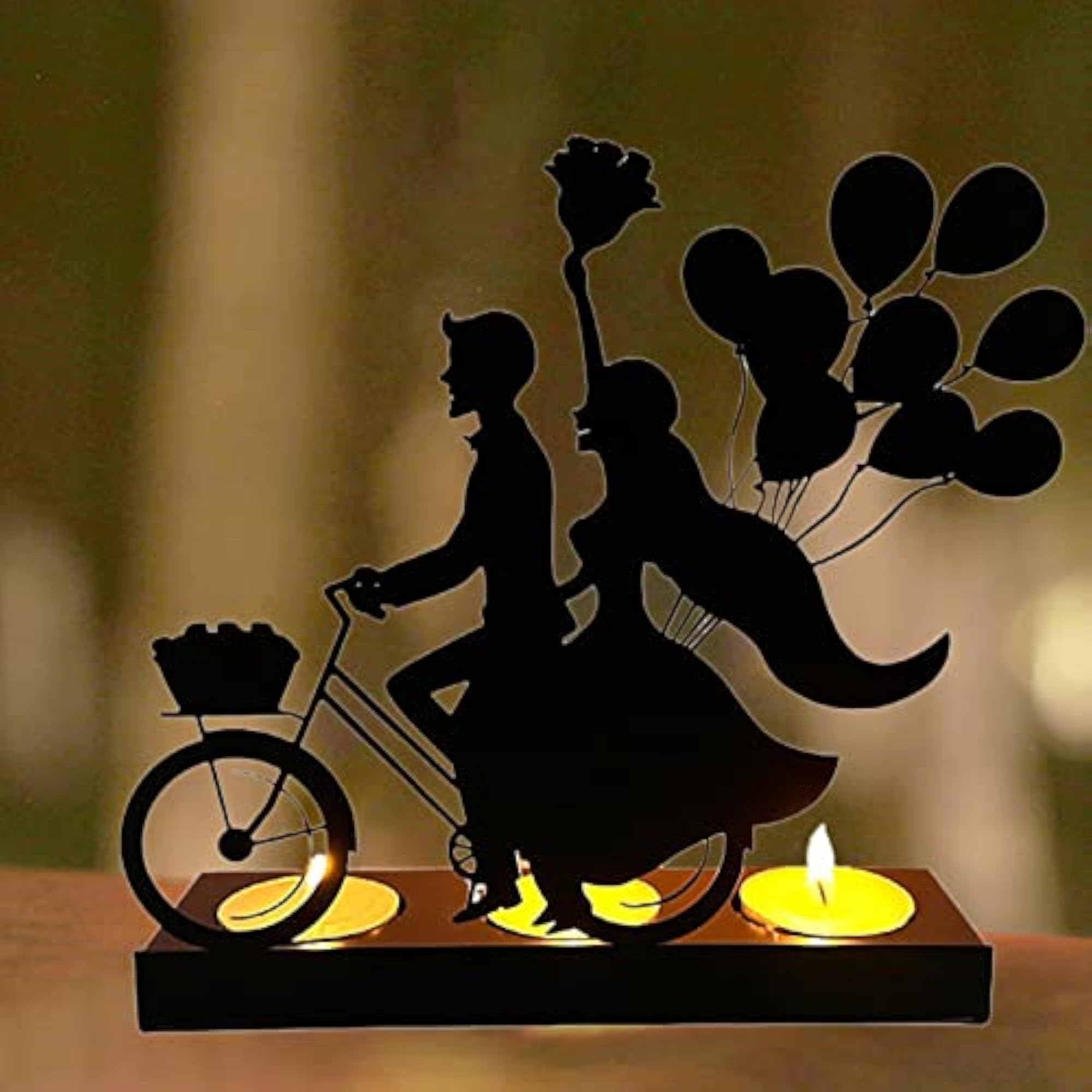 Tealight Candle Holder with Balloon Silhouette Design