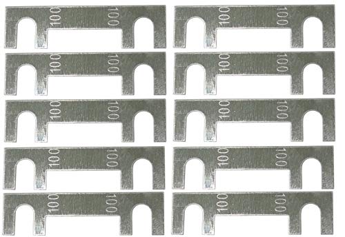 Aerzetix - 10 Fusibili - 100A - a Linguetta, Lama - per Portafusibili corrente Forte - C42200