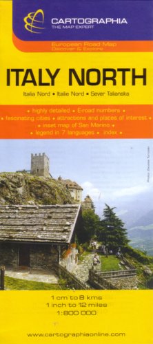 Italy North Map by CArtographia (English, Spanish, French, Italian and German Edition)
