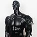 L'VOW Punk Feather Guard Costume for Men Adjustable Gothic Faux PU Leather Shoulder Armor Shrug with Buckle for Halloween Party Black