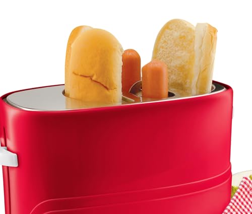 image for Nostalgia Retro Pop-Up Hot Dog Toaster, 2 Link and 2 Bun Capacity, Wit