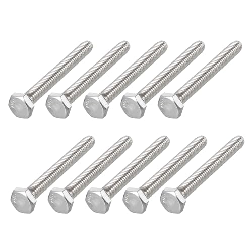 Image of METALLIXITY Hex Head Bolts (1 /4-20 x 2) 100Pcs, 304 Stainless Steel 18-8, Fully Threaded, External Hex Drive, Plain Finish, Hex Head Screw Bolt, Silver