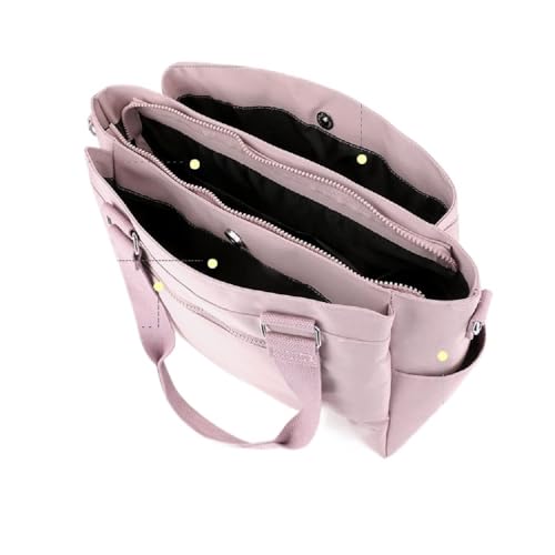 Bolsa feminina de nylon resistente à água, vários compartimentos, bolsa transversal de ombro grande,