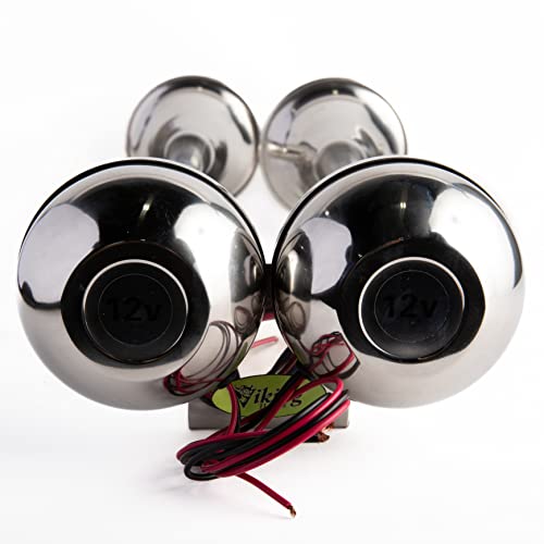 Viking Horns | Electric Dual Trumpet Marine Horn (12V) | Stainless Steel (Grade 304) | Universal Fit | Rv/Truck/Suv/Boat/Pick-Up #TOP3