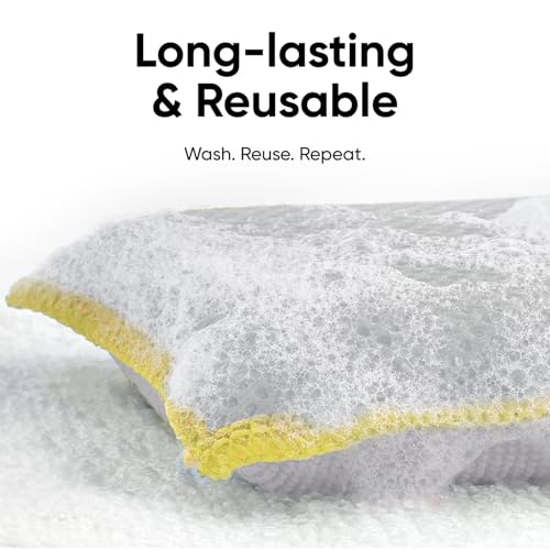 Image of Microfiber Sponges for Dishes, Non-Scratch Sponge Dish Scrubber Heavy Duty Household Cleaning Multi-Purpose Cleaning Supplies Dish Wash Kitchen Cleaners Pack of 18