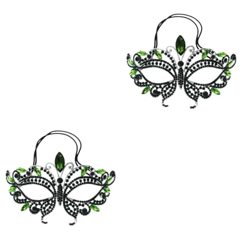 Masque de Carnaval Healvian en strass pour femmes lot de 2 pièces de fête