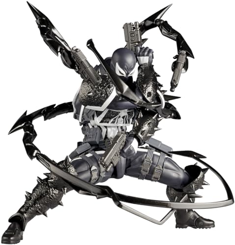 Kaiyodo Revoltech Amazing Yamaguchi Agent Venom Total Height Approx. 6.7 inches (170 mm), Non-Scale, PVC & ABS, Pre-Painted Action Figure