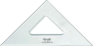 Esquadro Isósceles 45° de 12 cm sem Escalas, Trident, 2512, Acrílico Cristal