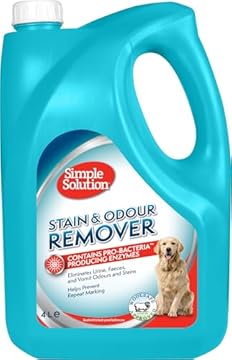 Simple Solution Dog Stain and Odour Remover, Enzymatic Cleaner with Pro-Bacteria Cleaning Power - 4 Litre