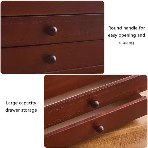 Cesta portátil de madera con compartimento para costura 7