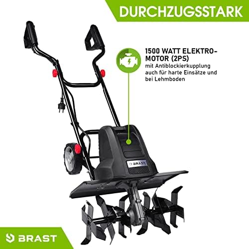 Bild 2 - BRAST Motorhacke Gartenfräse Elektro | 1050-1800 Watt | 36-45cm Arbeitsbreite | 4 Modelle | Schutzblech Antiblockierkupplung & Sicherheitsschalter | für kleine bis große Grundstücke | BRE-AF 1500
