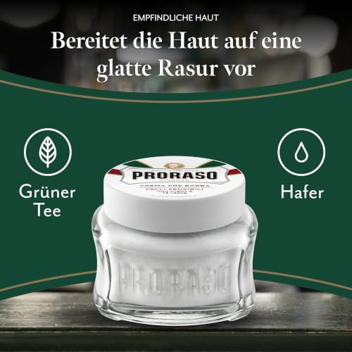 Image of Proraso Pre Shave Conditioning Cream - Oatmeal & Green Tea - Nourishing & Gentle Formula for Sensitive Skin - Premium Italian Pre Shave Cream - 3.6oz (Pack of 6)