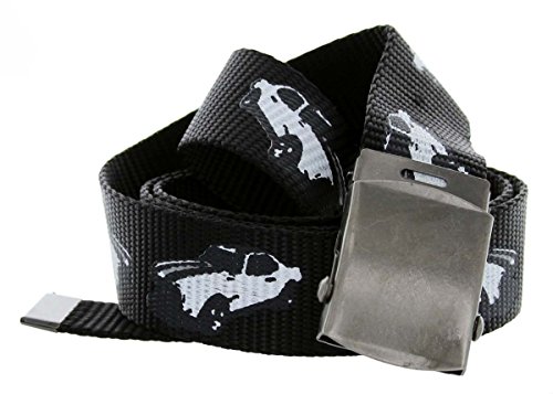 Canvas Military Web Punk Classic Muscle Car Adjustable Belt 1.25 Inch Wide Black