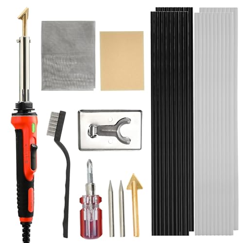 Seesii 100W Plastic Welding Kit: 2 in1 Portable Plastic Welder & Soldering Iron Gun with Soldering Iron Tips Temp Control with Indicator, Ideal for DIY, Car Bumper, Dashboard, Kayak, Canoe Repair Tool
