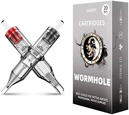 Wormhole Tattoo Cartridge Needles 20pcs Mixed Cartridge Needles 3RL 5RL 5M1 7M1 Tattoo Cartridges Professional Disposable Tattoo Needle Cartridge Sterilized Tattoo Needles Safe Cartridge Needles