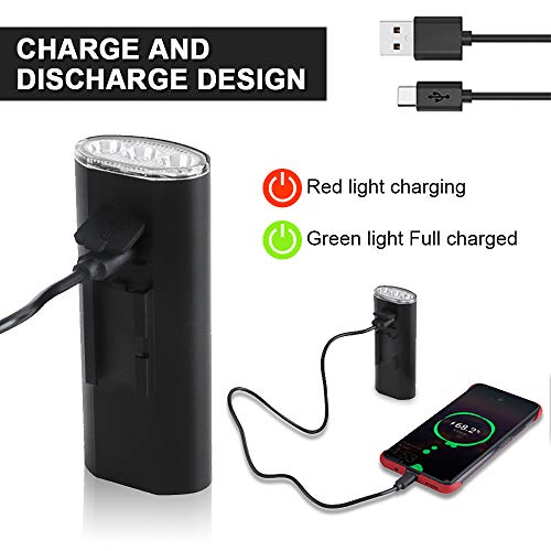 Victoper Claire Velo Lumiere Velo, Ensemble d'éclairage de vélo, Kit lumière de vélo USB Rechargeable Lumière Vélo Rechargeable Avant et Arrière, 6 Modes de Luminosité - Image 6