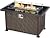 U-MAX 44in Outdoor Propane Gas Fire Pit Table, 50,000 BTU Auto-Ignition Gas Firepit with Glass Wind Guard, Black Tempered Glass Tabletop & Blue Glass Rock, Brown PE Rattan, CSA Certification