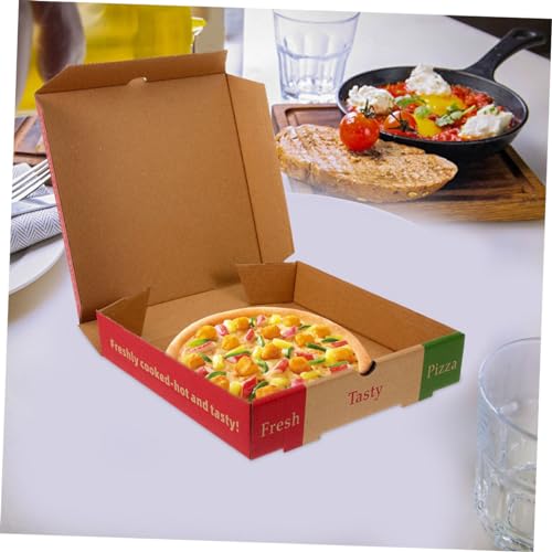 ELAYARD 10 Stück Pizzakartons 7.28X7.28X1.57In Lebensmittelechte Pizzaverpackung Für Restaurant Takeaway Frischhaltung Und Sichere Aufbewahrung Von Pizza Und Speisen