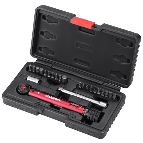 STARWORK TRUE MECHANIC™ - Juego de llaves dinamométricas de aluminio para bicicleta de 23 piezas, 72T, 1/4 pulgadas, Nm