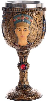 Pacific Giftware Egyptian Queen Nefertiti Royal Wife of Akhenaten Ceremonial Chalice Cup 7oz Wine Goblet