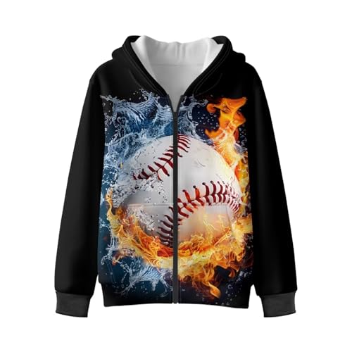 Boys Hoodies Size 7-14 Zip Up Sweatshirt for Kids Long Sleeve Fleece Lined Jackets Warm Fall Winter Outfits