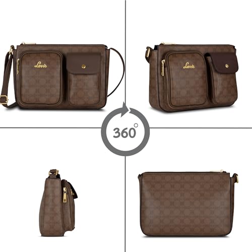Image of Lavie Women's Monogram Elsa Pocket Crossbody Sling Bag | Ladies Purse Handbag | Gift for Women