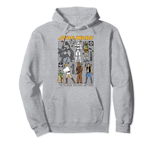 Sweat Star Wars Group Character ID Chart à capuche pour fan
