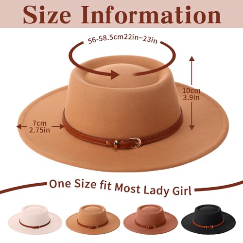Sombrero de fieltro para mujer con ala ancha y hebilla miniatura 2