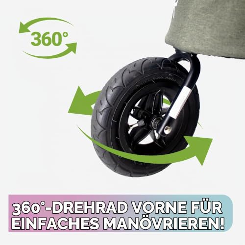 Petique Breeze Große Hundebuggy Hundewagen wandelbar Fahrradanhänger für Hunde mit Luftreifen, Schwarz, 1 Stück (1er Pack)