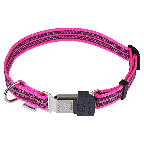 Verstellbares Halsband - reflektierend, pink, 40-55 cm