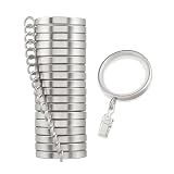 MODE Cambria Designer Series - Premium Easy Glide 18 Count Curtain Rings - Metal with Smooth, Quiet Nylon Inserts with Clips - 2 inch Diameter (1-5/8 inch Inside Diameter) - Brushed Nickel
