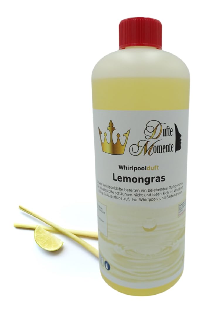 Dufte Momente | Whirlpool Duft Lemongras 1.000ml | mit naturreinen und natürlichen ätherischen Ölen | kein Schaum | vegan und ohne Tierversuche