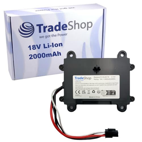 Trade-Shop Li-Ion Akku 18V / 2000mAh / 36Wh kompatibel mit Bosch Indego Rasenmäher Mähroboter ersetzt F 016 104 898, F016104898, F016L69176