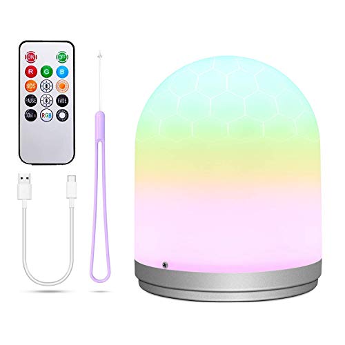 Lámpara de noche LED SZSMD con mando a distancia, lámpara de noche LED para niños, recargable, con 3 efectos curativos con 7 cambios de color, el mejor regalo para niños, amigos Cover