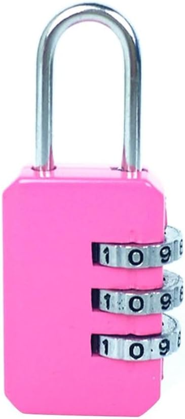 Portable Mini Backpack Zipper Password Lock Travel Luggage Padlock Cabinet Locker Drawer Bag 1Pcs(A Pink)