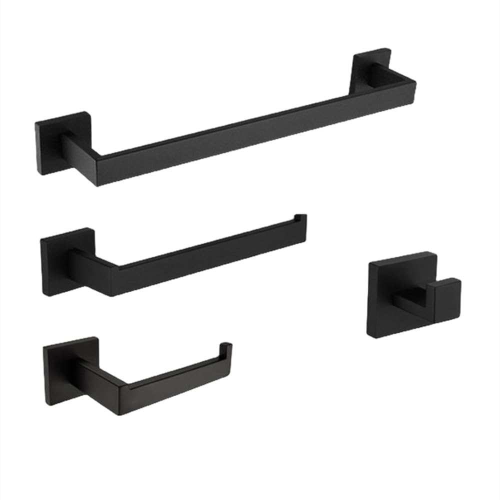 Porte-serviettes noir mat en acier 304, l'élégance pour votre salle de bain