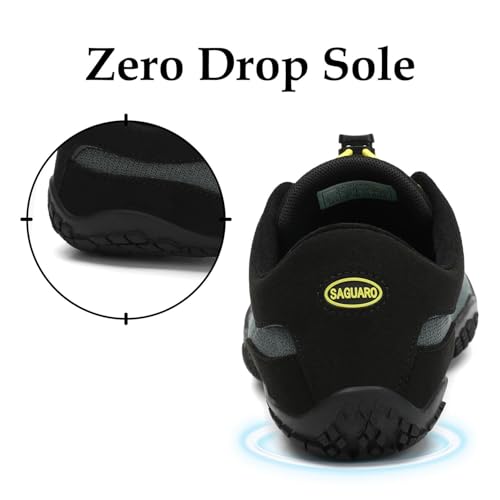 Miniatura 5 de Saguaro Zapatillas Minimalistas Barefoot Hombre Mujer - Zapatos De Trail Running Para Deportes Acuaticos - Ligeras Antideslizante Respirable Con Caja Suela Zero Drop, Gris Profundo, 42 Eu