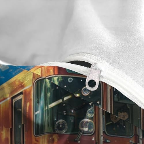 Housse de couette train en microfibre douce et confortable, parure de lit imprimée premium - 5