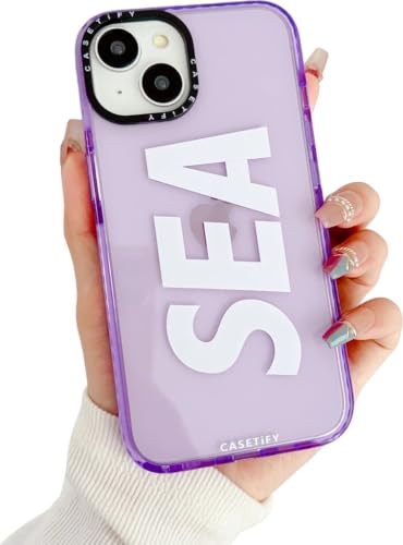 Image of for iPhone 15 Plus SEA Case Transparent, Grip Case Silicon Slim Fit Shock-Absorbing TPU Bumper & Anti-Yellowing Clear Protective Back Cover for iPhone 15 Plus (Purple,01)