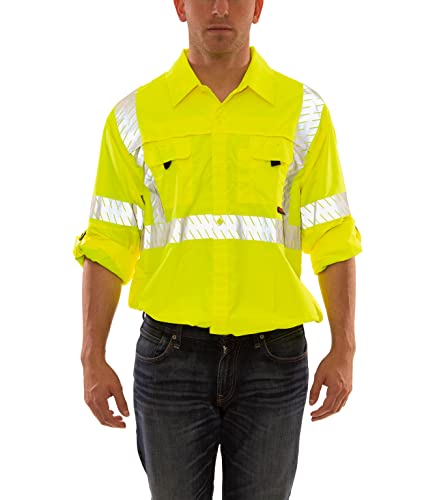Image of Tingley Job Sight S76522 High Visibility Class 3 Sportsman Shirt, 2X, Fluorescent Yellow-Green
