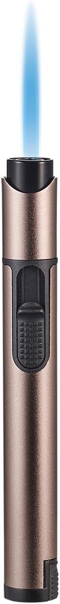 Visol Stormy Butane Torch Lighter Single Flame Refillable Gas Lighter, Built-in Punch, Detachable Holder and Poker, Fuel Window and Windproof Adjustable Flame Lighter (Shipped Without Butane)