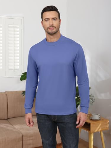 Angbater Mens Mock Turtleneck Long Sleeve Shirts Thermal Underwear Turtle Neck Undershirt Pullover T Shirt3