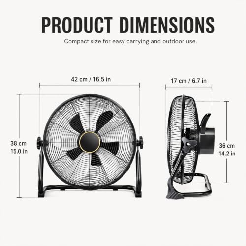 Ventilador solar con panel impermeable y batería para combatir el calor 3