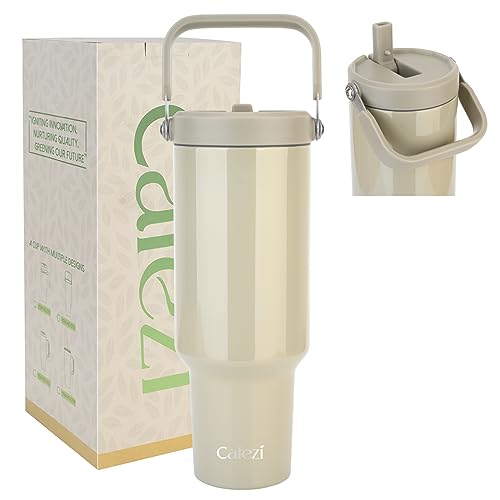 Image of 40 oz Insulated Tumbler with Top Handle and Flip Straw