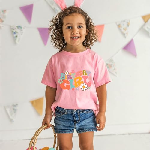 Image of Birthday Shirt Girls Toddler T-Shirts Unicorn Mermaid Birthday Tees Little Kids Top Outfit White Pink 2nd 3rd 4th 5th 6th 7th