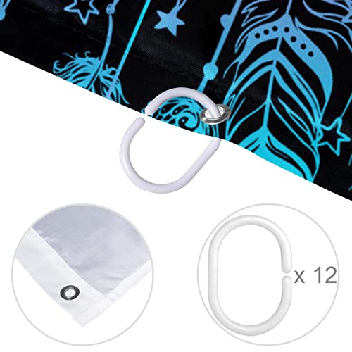Rideau de douche attrape-rêves imperméable multicolore de taille standard 183x183 cm
