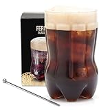 Goliber 22 oz (650 ml) Glass Fernet Cup with Cocktail Spoon – Large-Capacity Drinking Glass for Fernet and Cocktails (Set of 1)