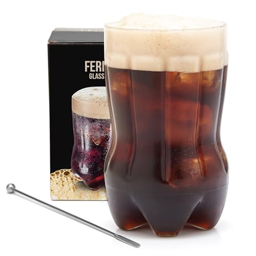 Goliber 22 oz (650 ml) Glass Fernet Cup with Cocktail Spoon – Large-Capacity Drinking Glass for Fernet and Cocktails (Set of 1)
