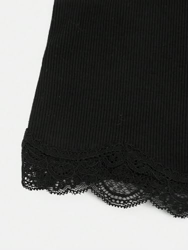 SOLY HUX Girl's Sleeveless Lace Trim Camisoles Spaghetti Strap Ribbed Crop Tank Tops3