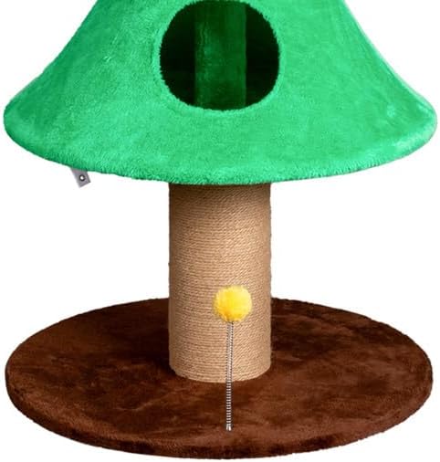 59in Large Tall Christmas Tree Cat Tower, Multi-Level Cat Condo with Scratching Post, Soft Fleece Covered Cat Tree with Teaser Toy and Sturdy Base for Indoor Cats, Green